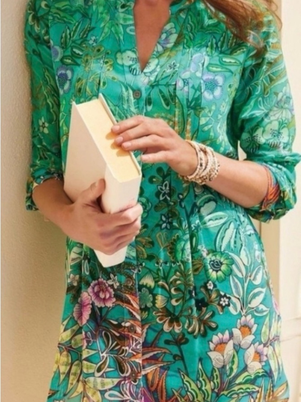 Soft Surroundings Luau Garden Tunic with snap in Tank